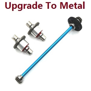 Wltoys 184008 XKS WL Tech XK RC car vehicle spare parts upgrade to metal central transmission shaft group and 2*differential mechanism Blue