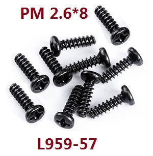 Wltoys 184008 XKS WL Tech XK RC car vehicle spare parts round head self tapping screws 2.6*8pb sets L959-57