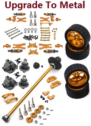 Wltoys 184011 XKS WL XK 184011 RC car vehicle spare parts upgrade to metal 21-In-One parts group (Gold)