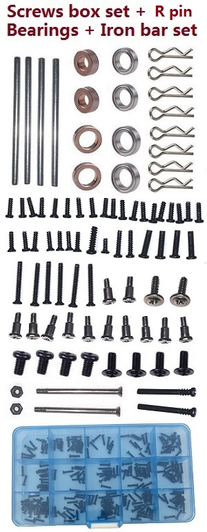 Wltoys 184011 XKS WL XK 184011 RC car vehicle spare parts screws box set + R shape buckle + Iron bar + Bearing set