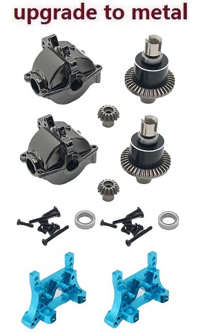 Wltoys 184011 XKS WL XK 184011 RC car vehicle spare parts upgrade to metal differential mechanism + wave box + shock board 2sets