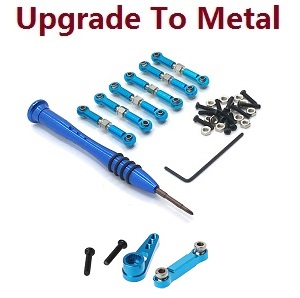 Wltoys 184011 XKS WL XK 184011 RC car vehicle spare parts upgrade to metal servo arm rod and steering rod group Blue
