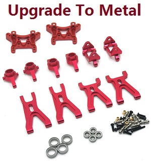 Wltoys 184011 XKS WL XK 184011 RC car vehicle spare parts upgrade to metal 7-In-One parts group (Red)