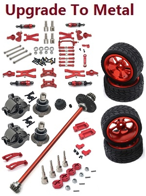 Wltoys 184011 XKS WL XK 184011 RC car vehicle spare parts upgrade to metal 21-In-One parts group (Red)