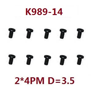 Wltoys 2428 XKS WL XK 2428 RC car vehicle spare parts screws set 2*4pm K989-14 Wltoys 2428 XKS WL XK 2428 RC car vehicle spare parts screws set 2*4pm K989-14