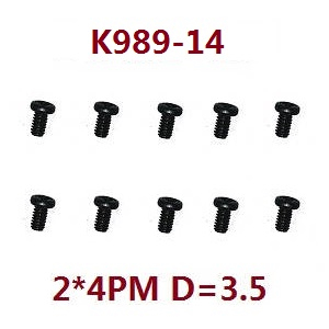 Wltoys 2428 XKS WL XK 2428 RC car vehicle spare parts screws set 2*4pm K989-14