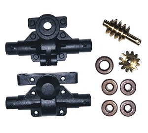 Wltoys 2428 XKS WL XK 2428 RC car vehicle spare parts front/rear seat straight bridge + central drive shaft and reduction shaft drive + worm and transmission gear + 5*copper bearing