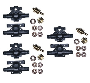 Wltoys 2428 XKS WL XK 2428 RC car vehicle spare parts front/rear seat straight bridge + central drive shaft and reduction shaft drive + worm and transmission gear + 5*copper bearing 3sets - Click Image to Close