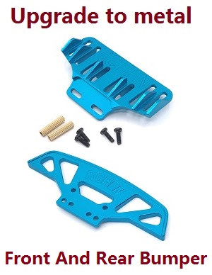 Wltoys 284161 Wltoys 284010 RC Car Vehicle spare parts upgrade to metal front and rear bumper (Blue) - Click Image to Close