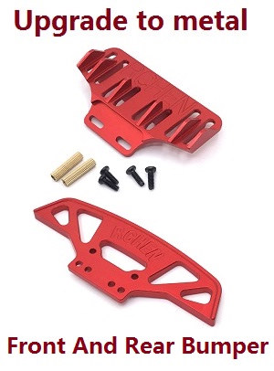 Wltoys 284161 Wltoys 284010 RC Car Vehicle spare parts upgrade to metal front and rear bumper (Red) - Click Image to Close