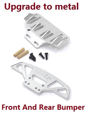 Wltoys 284161 Wltoys 284010 RC Car Vehicle spare parts upgrade to metal front and rear bumper (Silver) - Click Image to Close
