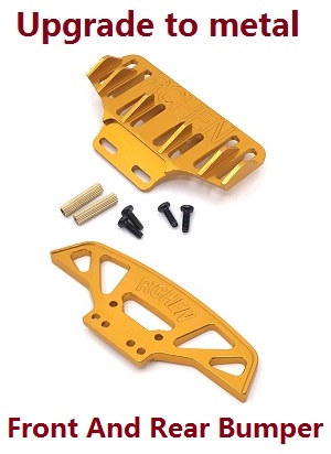 Wltoys 284161 Wltoys 284010 RC Car Vehicle spare parts upgrade to metal front and rear bumper (Gold) - Click Image to Close
