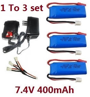 Wltoys 284161 Wltoys 284010 RC Car Vehicle spare parts 1 to 3 charger and balance charger set + 3*7.4V 400mAh battery set