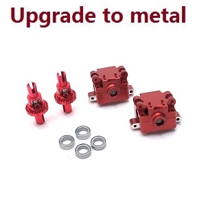 Wltoys 284161 Wltoys 284010 RC Car Vehicle spare parts upgrade to metal gear box + differential mechanism + bearings (Red) - Click Image to Close
