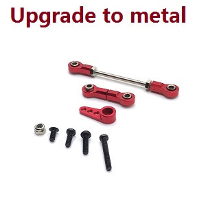 Wltoys 284161 Wltoys 284010 RC Car Vehicle spare parts upgrade to metall pull rod and servo arm set (Red) - Click Image to Close