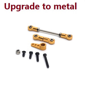 Wltoys 284161 Wltoys 284010 RC Car Vehicle spare parts upgrade to metall pull rod and servo arm set (Gold) - Click Image to Close