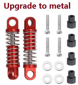 Wltoys 284161 Wltoys 284010 RC Car Vehicle spare parts upgrade to metal shock absorber (Red) 2pcs