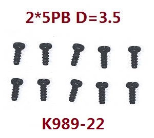 Wltoys 284161 Wltoys 284010 RC Car Vehicle spare parts screws set 2*5pb d=3.5 k989-22 - Click Image to Close