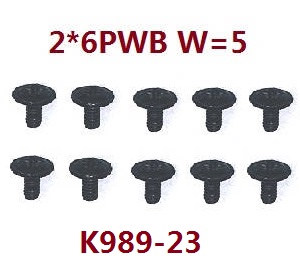 Wltoys 284161 Wltoys 284010 RC Car Vehicle spare parts screws set 2*6pwb w=5 k989-23
