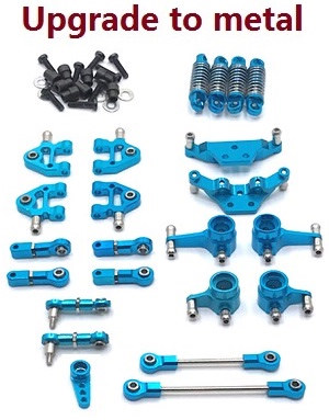 Wltoys 284161 Wltoys 284010 RC Car Vehicle spare parts 9-In-one upgrade to metal parts kit (Blue)
