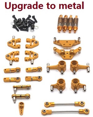 Wltoys 284161 Wltoys 284010 RC Car Vehicle spare parts 9-In-one upgrade to metal parts kit (Gold)