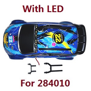 Wltoys 284161 Wltoys 284010 RC Car Vehicle spare parts car shell with LED assembly with fixed shell strut (For 284010)