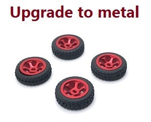 Wltoys 284161 Wltoys 284010 RC Car Vehicle spare parts upgrade to metal hub tires (Red)