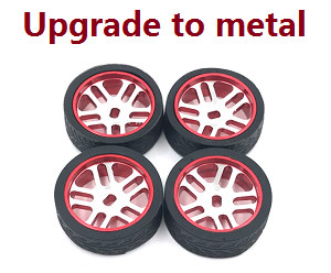 Wltoys 284161 Wltoys 284010 RC Car Vehicle spare parts upgrade to metal hub tires (Red) - Click Image to Close