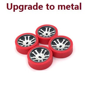 Wltoys 284161 Wltoys 284010 RC Car Vehicle spare parts upgrade to metal hub tires (Red)