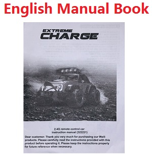 Wltoys 322221 XKS WL Tech XK RC car vehicle spare parts English manual book
