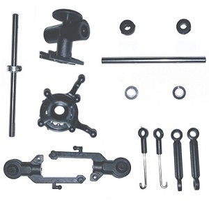 Wltoys XK K200 Flight Force-K200 RC Helicopter spare parts hollow pipe and fixed ring + main shaft + swashplate + main blade grip set + connect buckle set + horizontal axis and rubber ring group