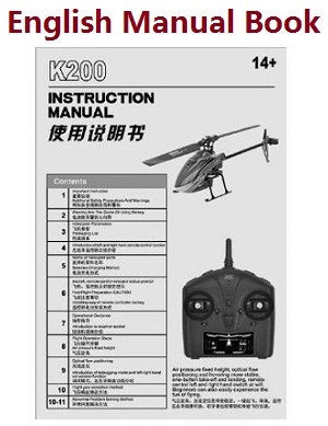 Wltoys XK K200 Flight Force-K200 RC Helicopter spare parts English manual book