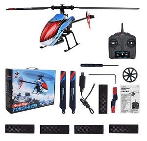 Wltoys XK K200 RC Helicopter with 5 battery RTF (Color box package)