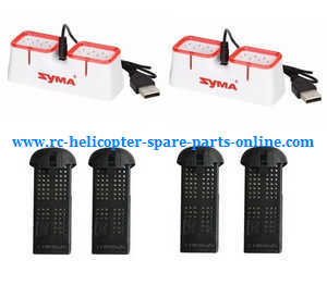 Syma X22 X22W RC quadcopter spare parts todayrc toys listing 4*battery (Black) + 2*charger box
