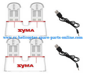 Syma X22 X22W RC quadcopter spare parts todayrc toys listing 4*battery (White) + 2*charger box