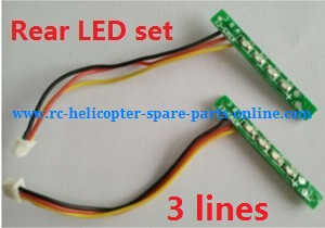 XK X252 quadcopter spare parts todayrc toys listing rear LED bar set Red and Green light