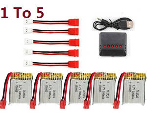 Syma X26 RC quadcopter spare parts todayrc toys listing 1 to 5 charger set + 5*battery 3.7V 380mAh set