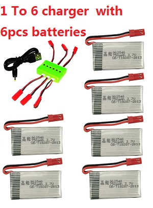 MJX X-series X400 X400-V2 quadcopter spare parts todayrc toys listing 1 To 6 charger + 6*3.7V 750mAh battery (set)