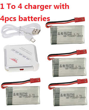MJX X-series X400 X400-V2 quadcopter spare parts todayrc toys listing 1 to 4 charger + 4*3.7V 750mAh battery (set)
