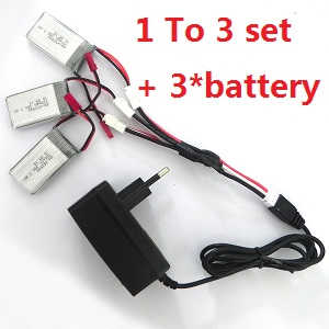 MJX X401H RC quadcopter spare parts todayrc toys listing 1 to 3 charger wire + 3*7.4V 350mAh battery set