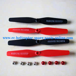 Syma X56 X56W RC quadcopter spare parts todayrc toys listing main blades (Red-Black) + caps of blades (Silver + Red)