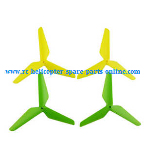 SYMA x5 x5a x5c x5c-1 RC Quadcopter spare parts todayrc toys listing upgrade Three leaf shape blades (Green-Yellow)