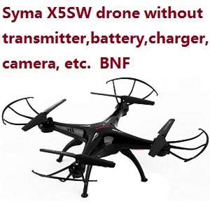 Syma X5SW RC drone without transmitter battery charger camera etc. BNF Black