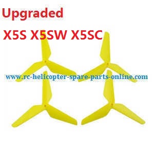syma x5s x5sw x5sc quadcopter spare parts todayrc toys listing upgrade Three leaf shape blades (Yellow)