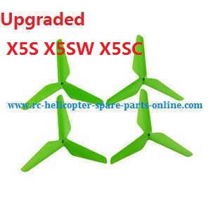 syma x5s x5sw x5sc quadcopter spare parts todayrc toys listing upgrade Three leaf shape blades (green)