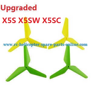 syma x5s x5sw x5sc quadcopter spare parts todayrc toys listing upgrade Three leaf shape blades (green-yellow)