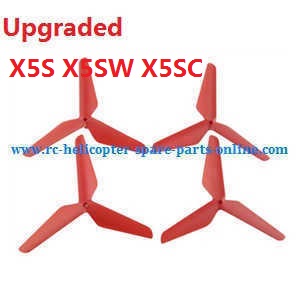 syma x5s x5sw x5sc quadcopter spare parts todayrc toys listing upgrade Three leaf shape blades (red)