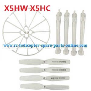 syma x5hc x5hw quadcopter spare parts todayrc toys listing main blades + protection set + undercarriage set (White)