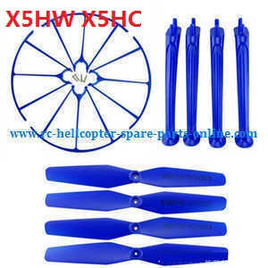 syma x5hc x5hw quadcopter spare parts todayrc toys listing main blades + protection set + undercarriage set (Blue)