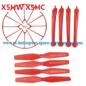 syma x5hc x5hw quadcopter spare parts todayrc toys listing main blades + protection set + undercarriage set (red)